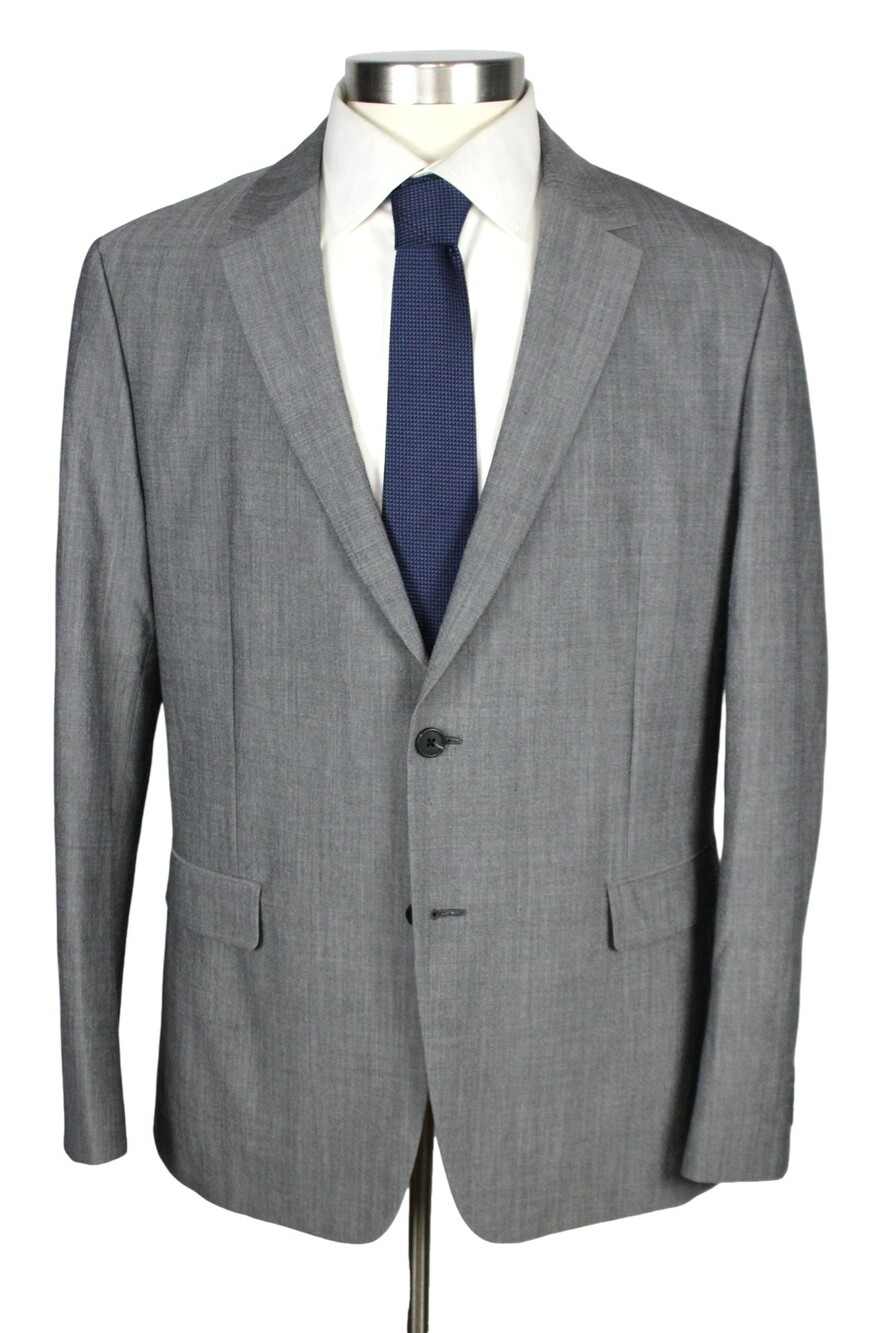 Theory Clinton Seersucker Blazer 44 R Mens Slim Fit Grey Wool Sport Coat